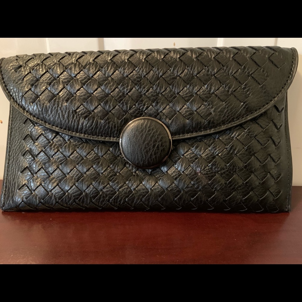 Black handmade crossbody clutch. NWT